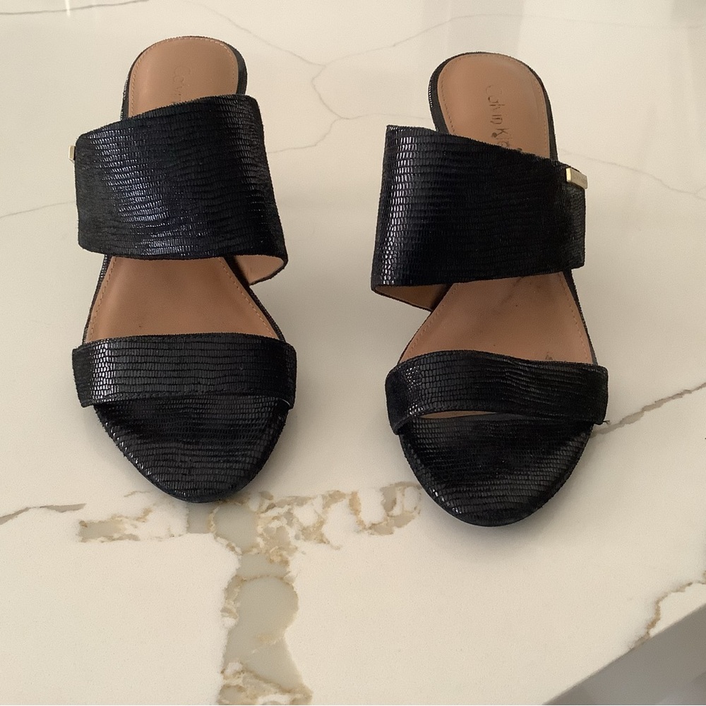 Michael Kors Black Textured Mules